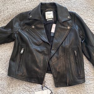 abercrombie leather moto jacket
